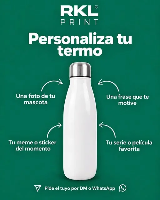 Publicación de RKL Print sobre termos personalizados